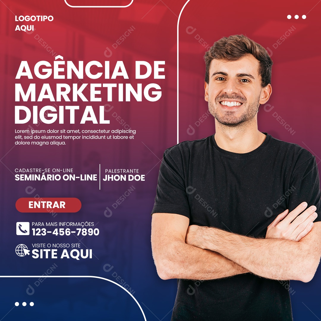 Social Media Agência De Marketing Digital PSD Editável