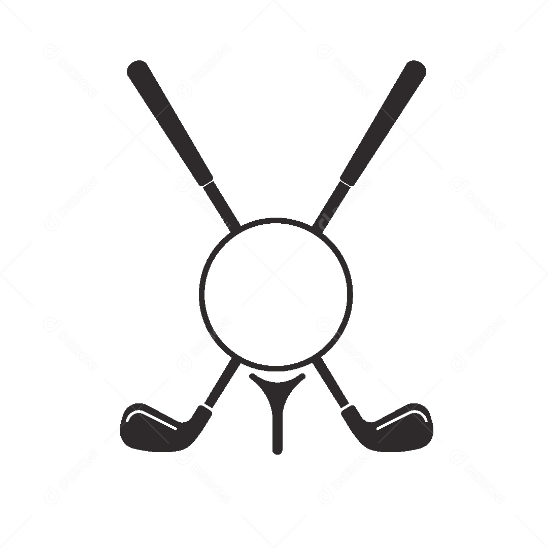 Ícone de Tacos de Golf Ilustração Vetor EPS