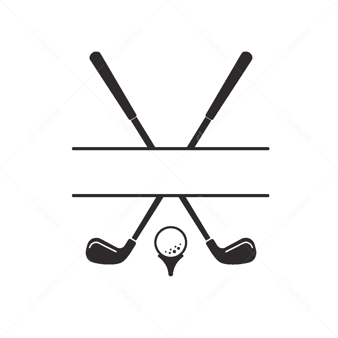 Ícone de Tacos de Golf Ilustração Vetor EPS