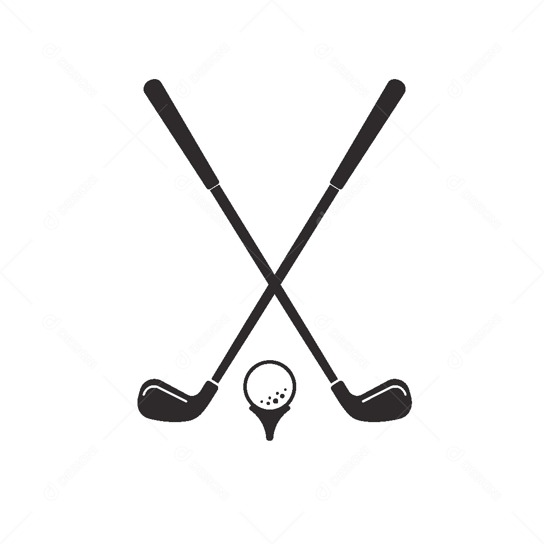 Ícone de Tacos de Golf Ilustração Vetor EPS