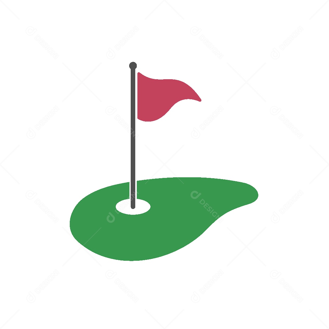 Ícone de Bandeira de Golf Ilustração Vetor EPS