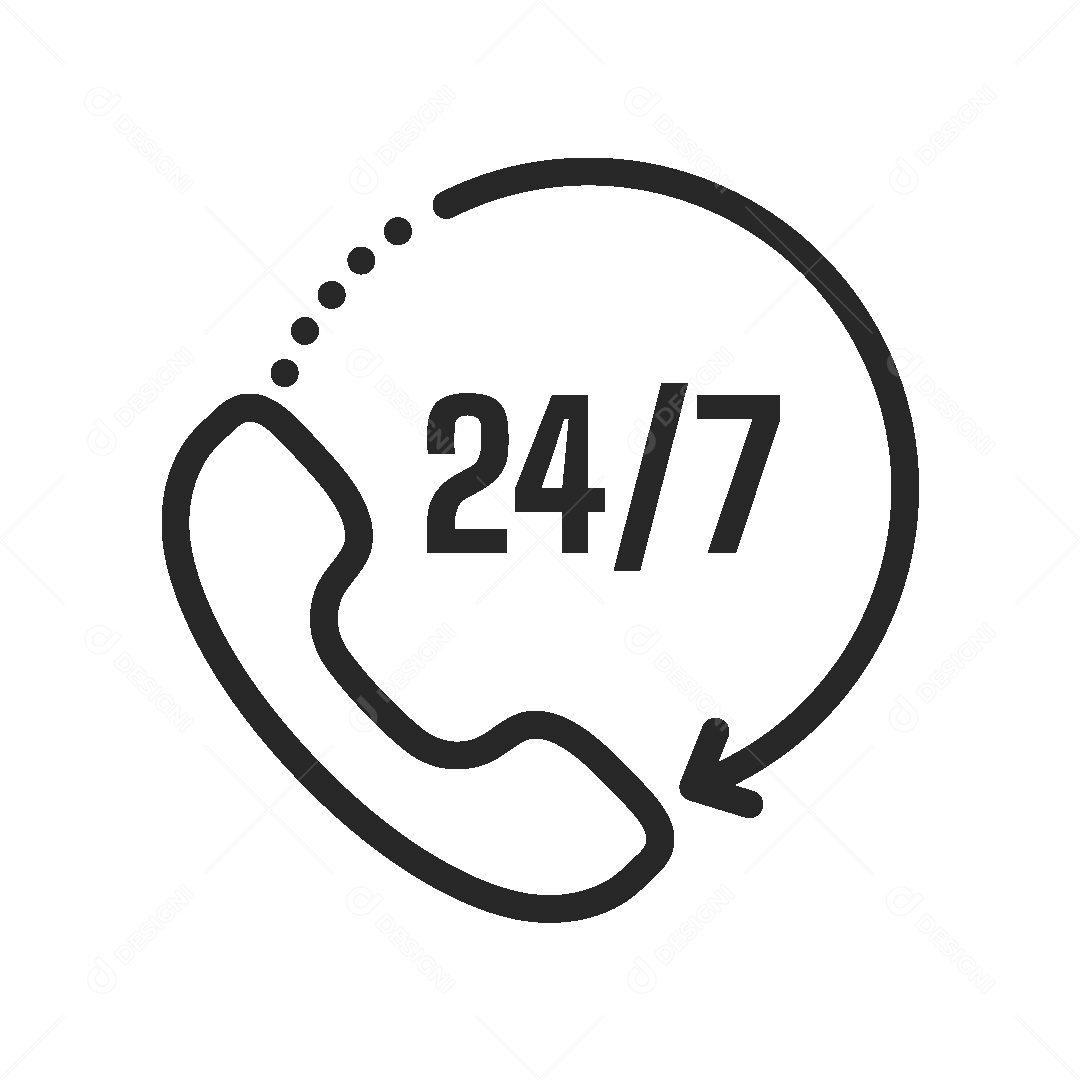 Ícone de Atendimento 24 Horas Vetor EPS