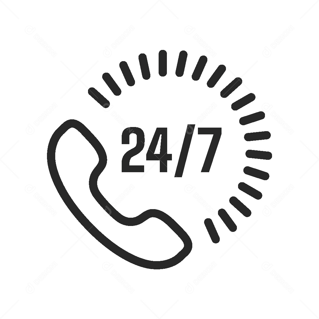Ícone de Atendimento 24 Horas Vetor EPS