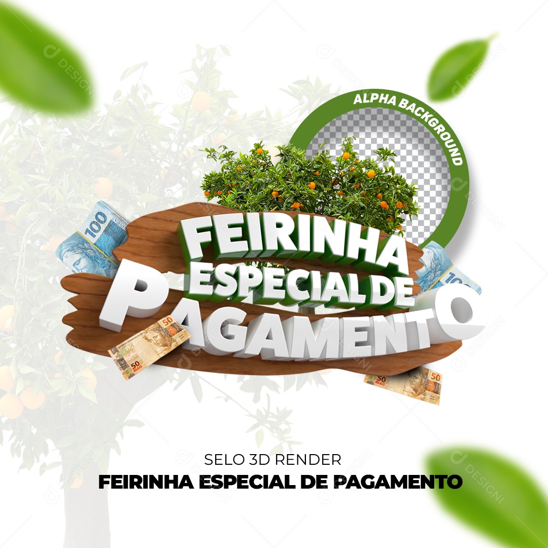 Selo 3D Feirinha Especial De Pagamento Para Composição PSD