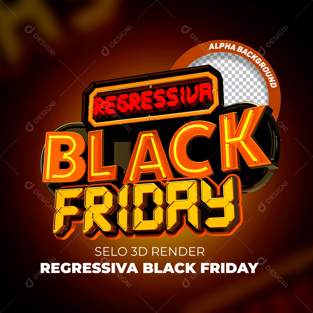 Black Friday Regressiva Selo 3D Para Composição PSD