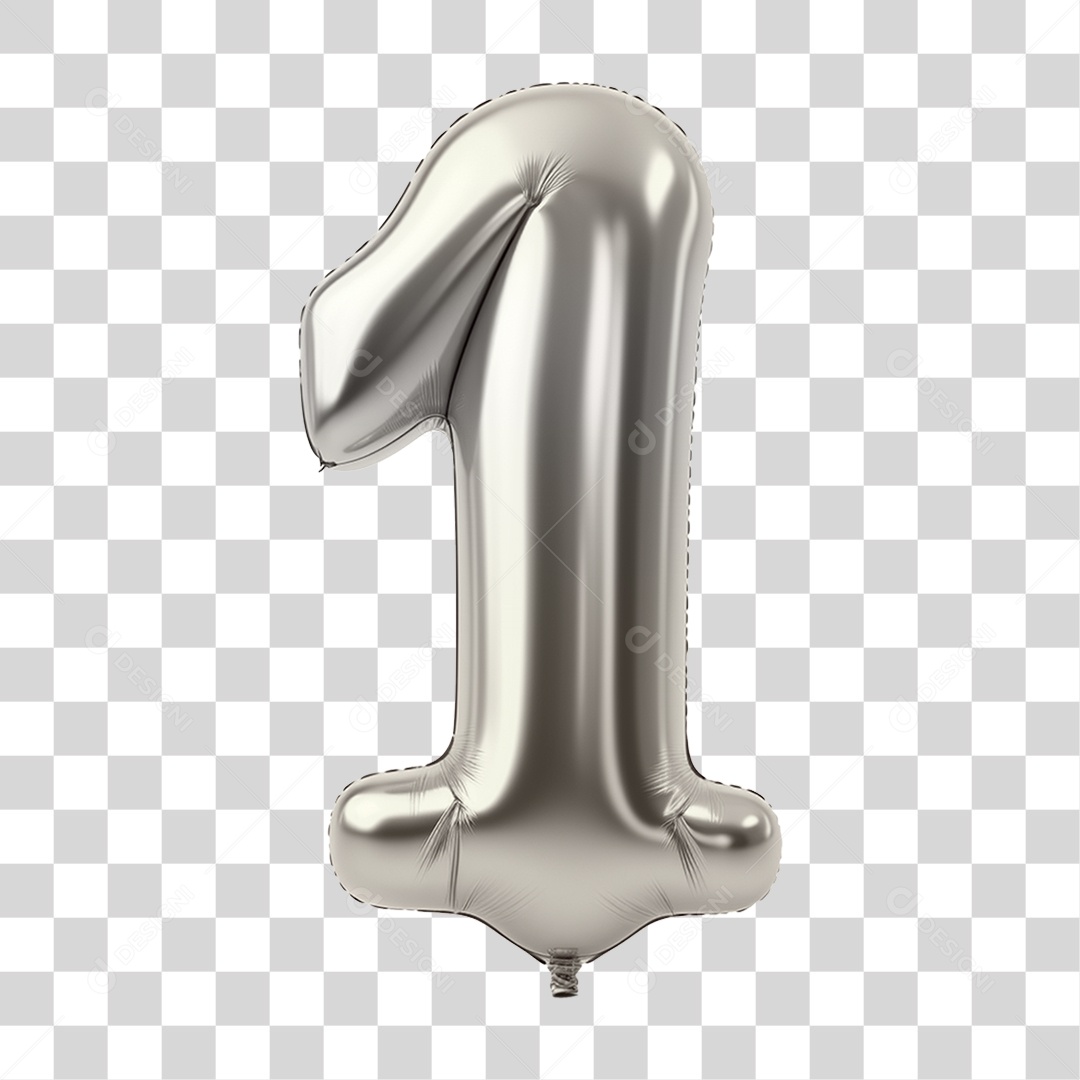 Balão de Número 1 PNG Transparente