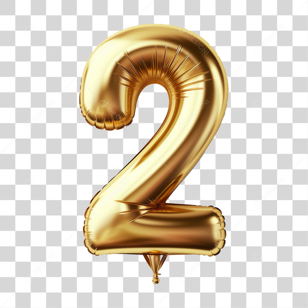 Balão de Número 2 PNG Transparente