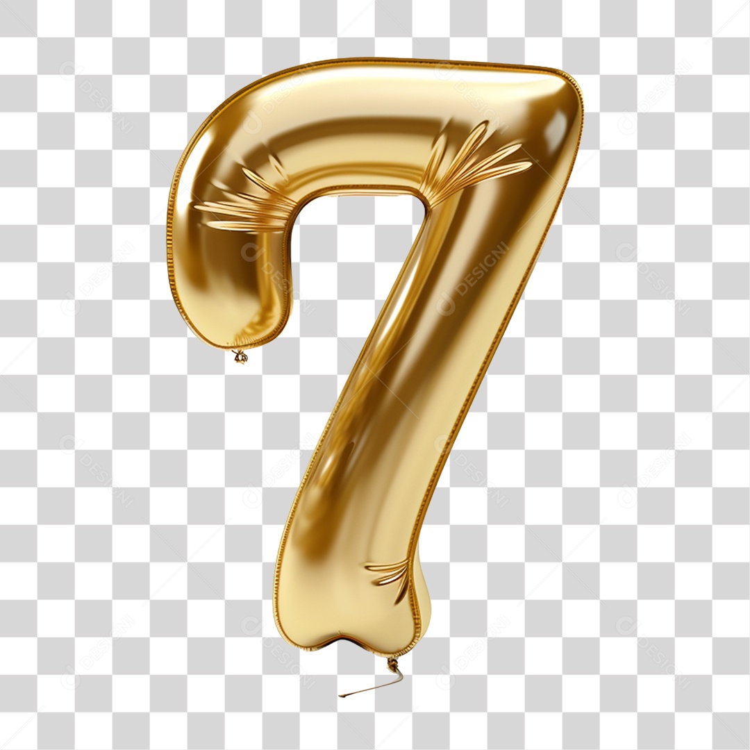 Balão de Número 7 PNG Transparente