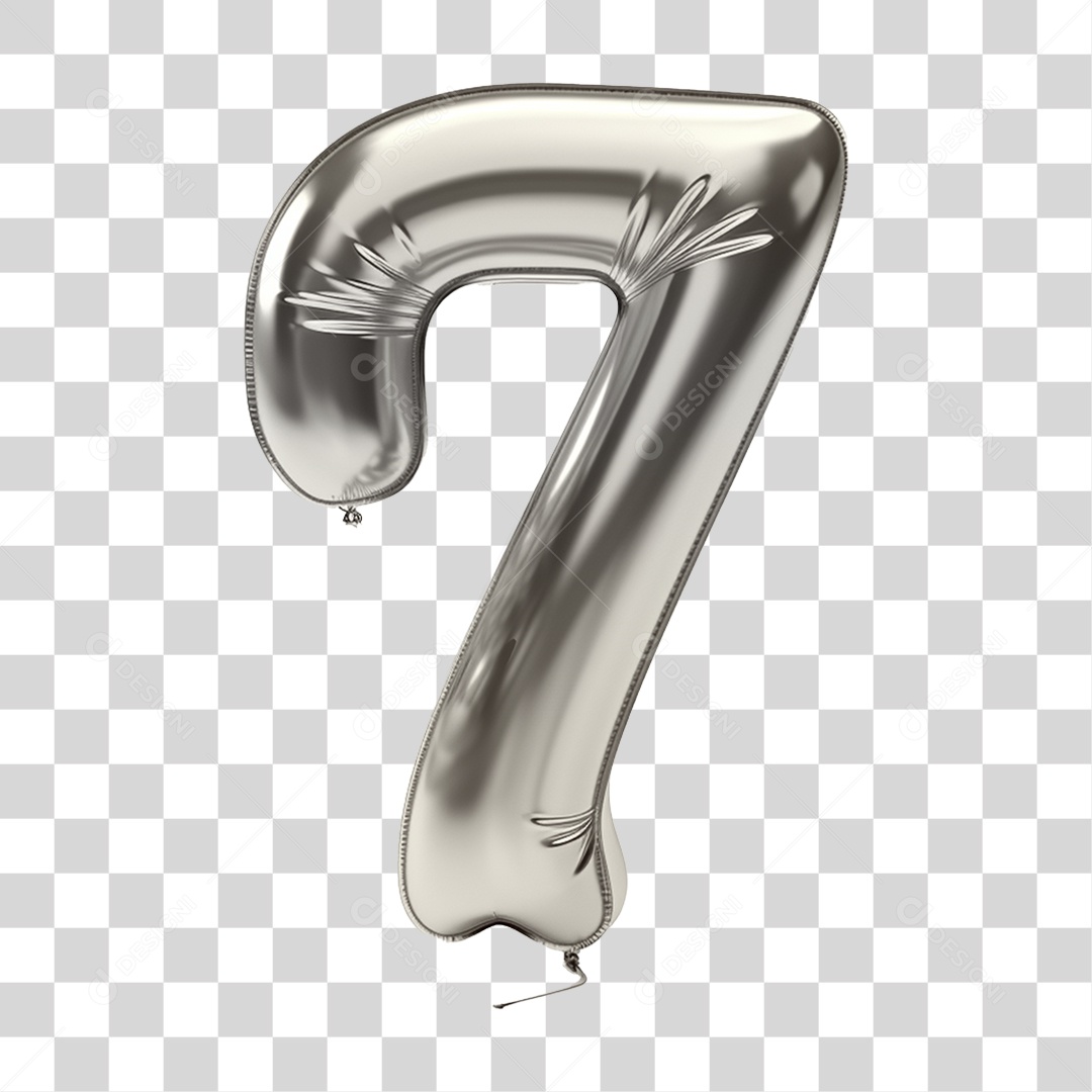 Balão de Número 7 PNG Transparente