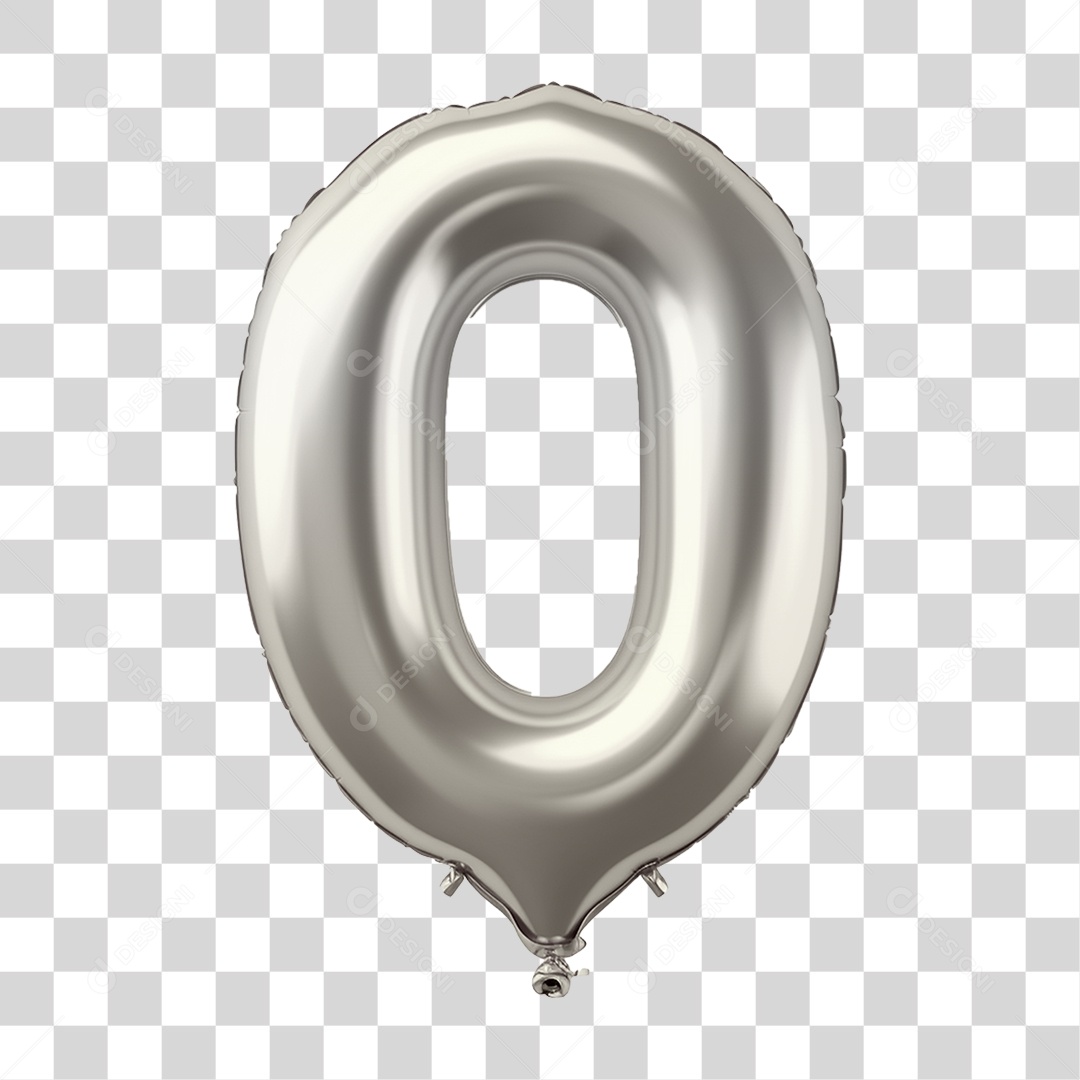 Balão de Número 0 PNG Transparente