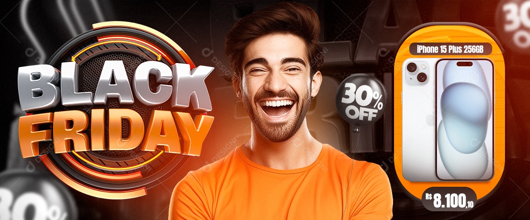 Banner Black Friday Iphone 15 Plus 256 GB Social Media PSD Editável