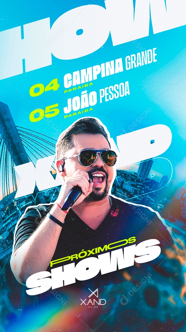 Social Media Flyer Story Próximos Shows Xand Avião PSD Editável