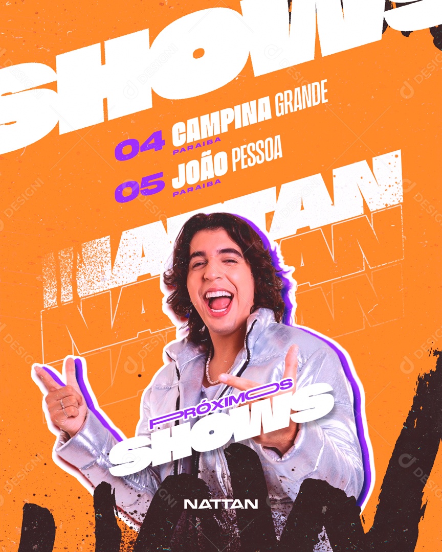 Flyer Feed Próximos Shows Nattan Social Media PSD Editável
