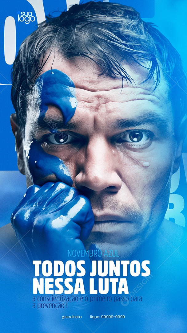 Social Media Story Todos Juntos Nessa Luta Novembro Azul PSD Editável