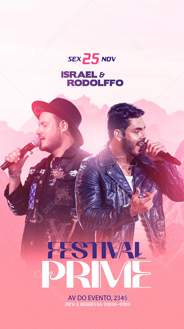 Flyer Story Israel e Rodolffo Festival Prime Social Media PSD Editável