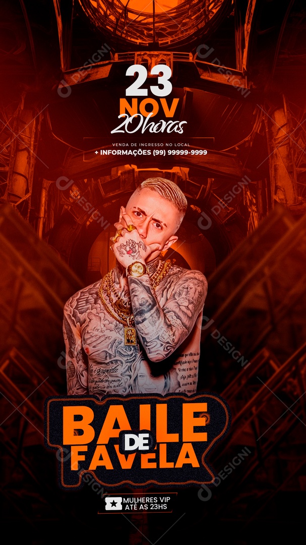 Social Media Flyer Story Baile De Favela Mc Daniel PSD Editável