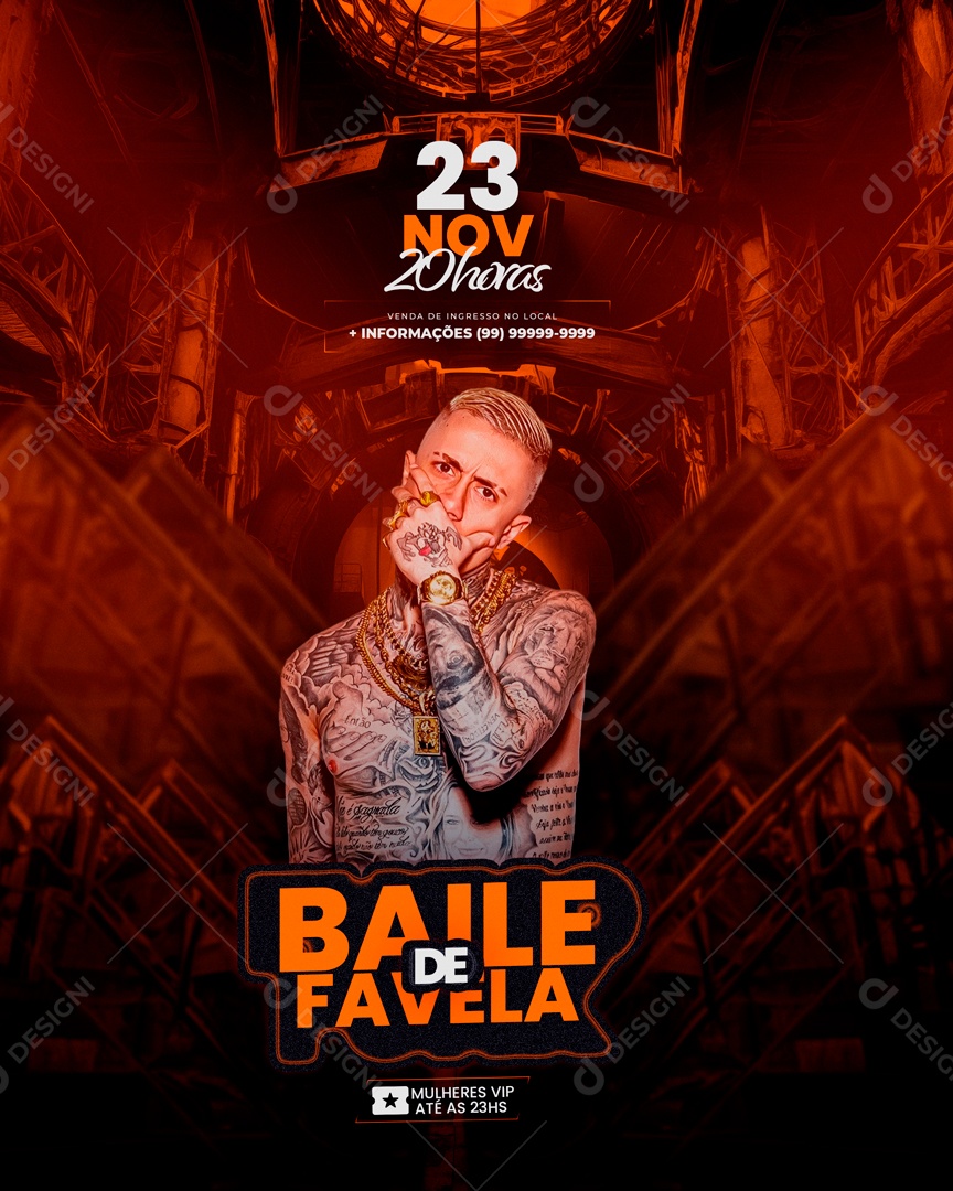 Social Media Flyer Feed Baile De Favela Mc Daniel PSD Editável