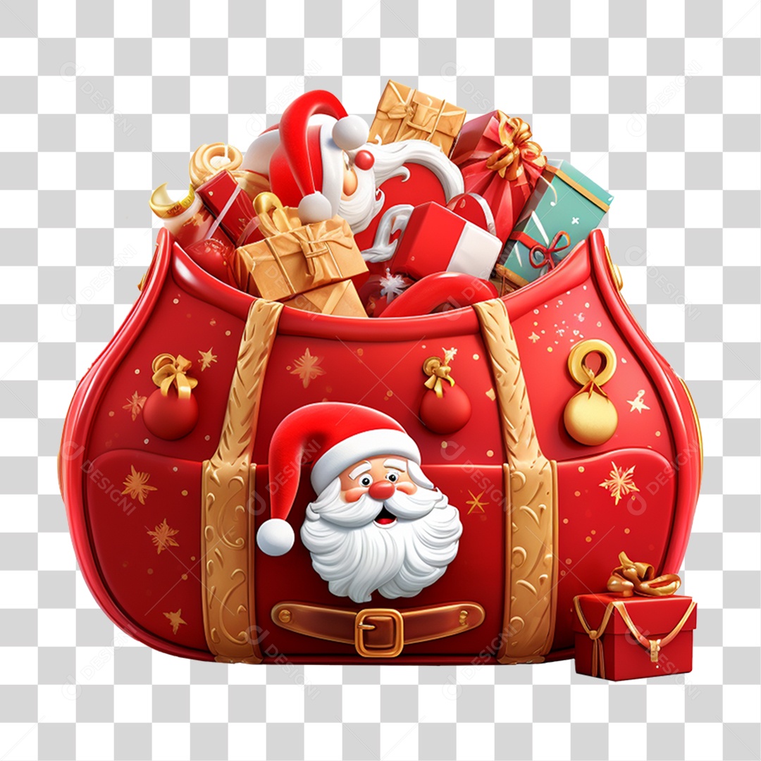 Saco do Papai Noel Final de Ano Natal PNG Transparente