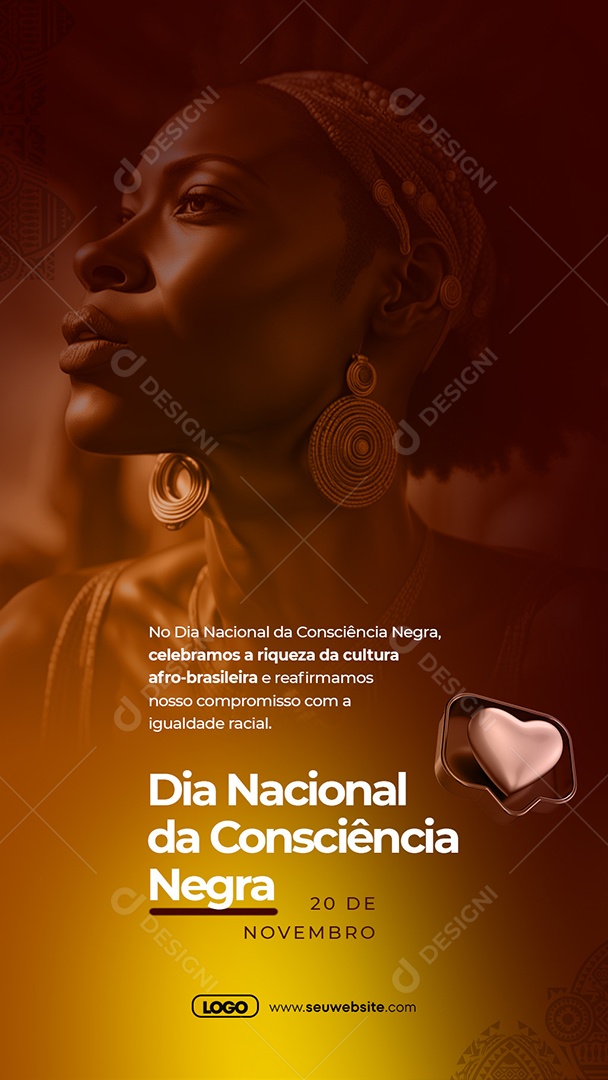 Story Dia Nacional da Consciência Negra Celebramos a Riqueza da Cultura Afro Brasileiro Social Media PSD Editável