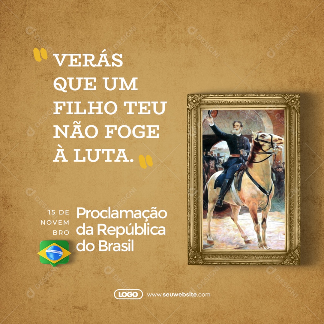 Dia da Proclamação Da República Verás Que um Filho Teu Não Foge à Luta Social Media PSD Editável
