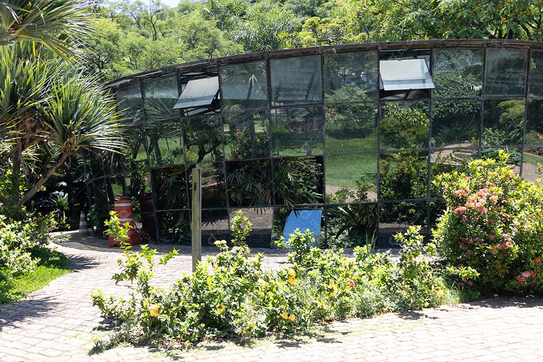 Casas das plantas jardim botânico.