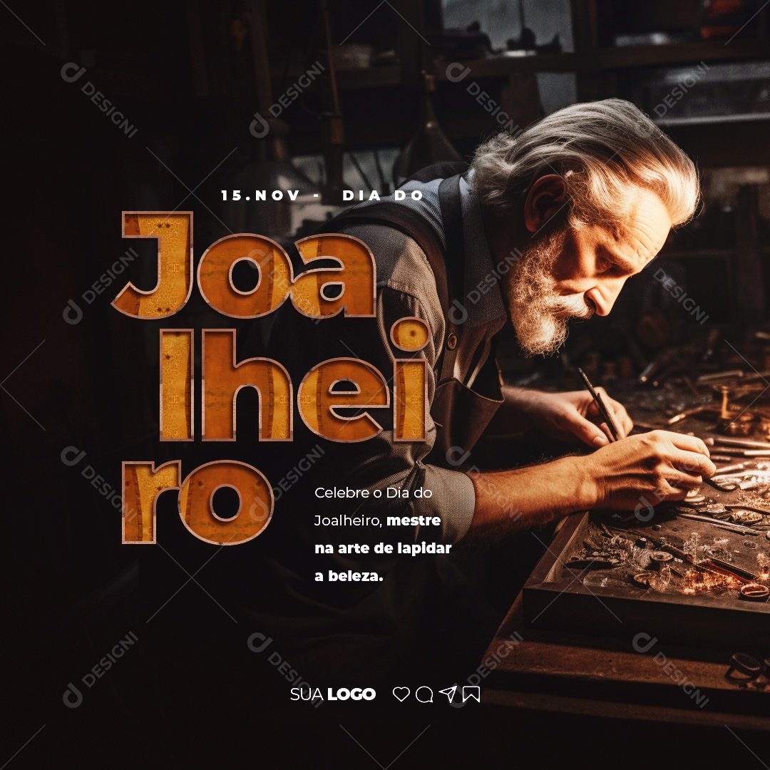 Dia do Joalheiro 15 de Novembro Social Media PSD Editável