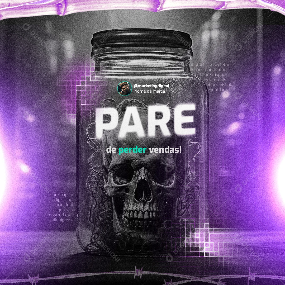 Marketing Digital Pare de Perder Vendas Social Media PSD Editável
