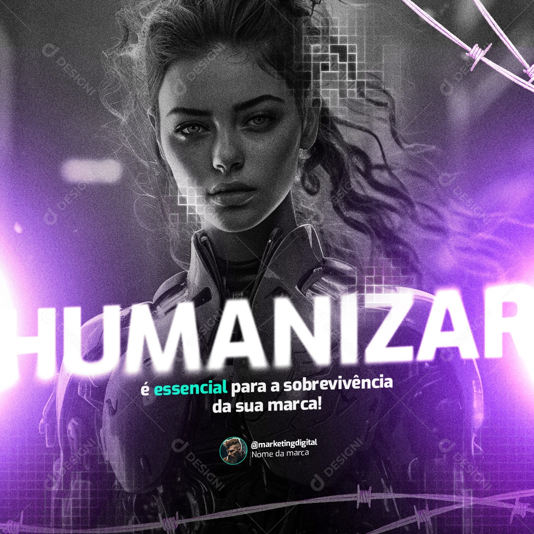 Marketing Digital Humanizar é Essencial para a Sobrevivência da sua Marca Social Media PSD Editável