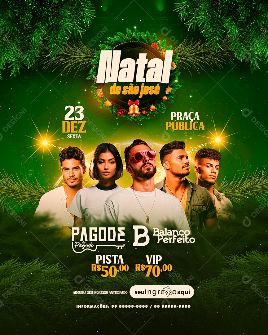 Flyer Natal de São José Pagode de Pagode Balanço Perfeito Social Media PSD Editável
