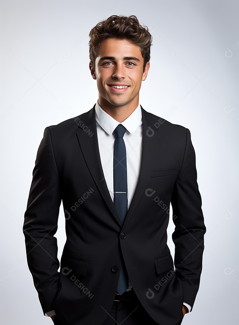 Empresário animado por causa de conquistas nos negócios