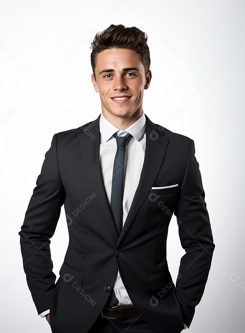 Empresário animado por causa de conquistas nos negócios