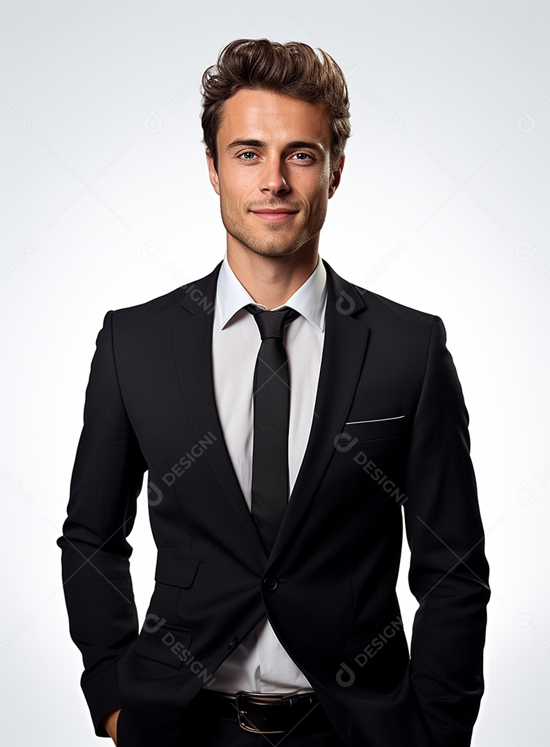 Empresário animado por causa de conquistas nos negócios