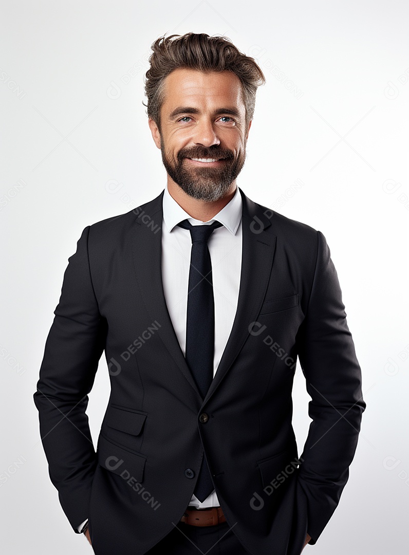 Empresário animado por causa de conquistas nos negócios