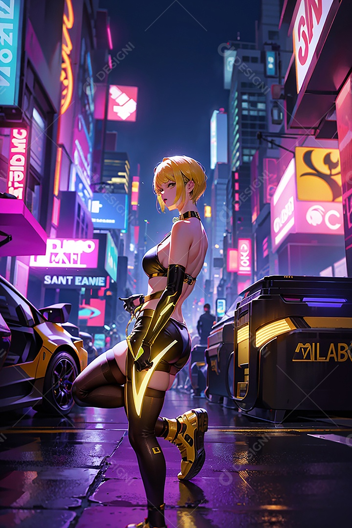 Anime pastel sonho menina futurista modelo adulto ação posando