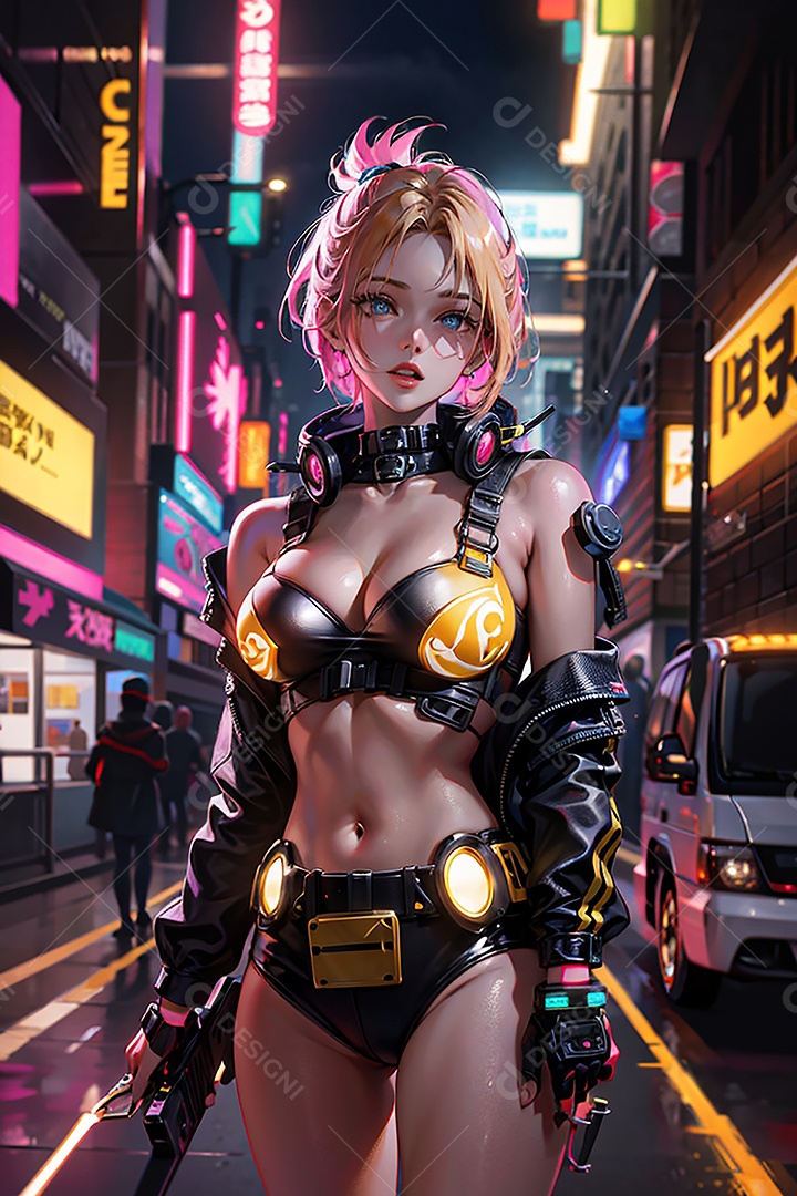 Anime pastel sonho menina futurista modelo adulto ação posando