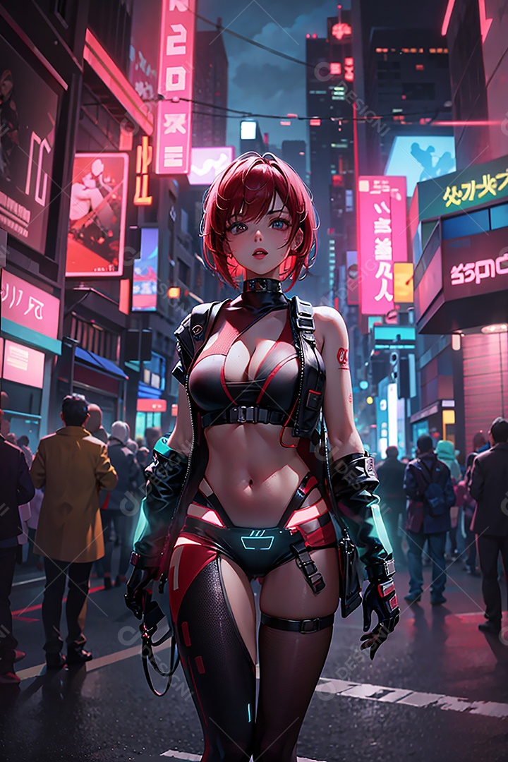 Anime pastel sonho menina futurista modelo adulto ação posando