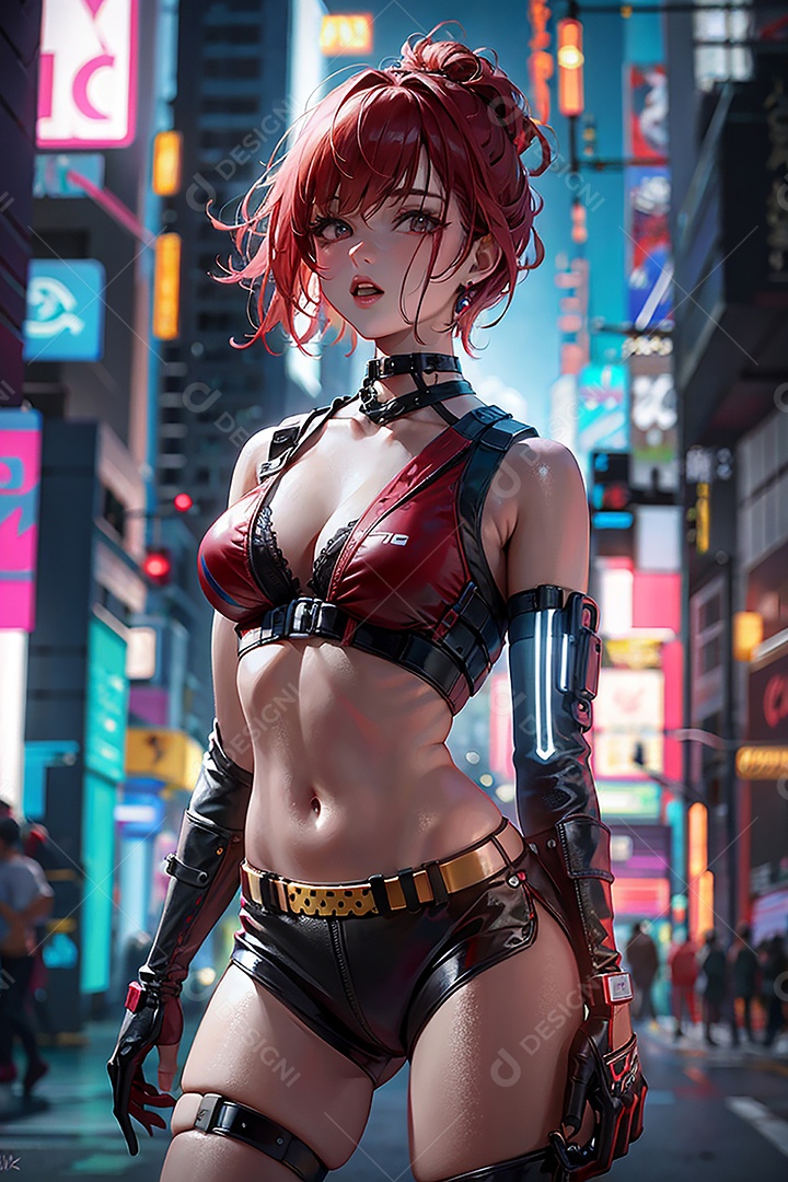 Anime pastel sonho menina futurista modelo adulto ação posando