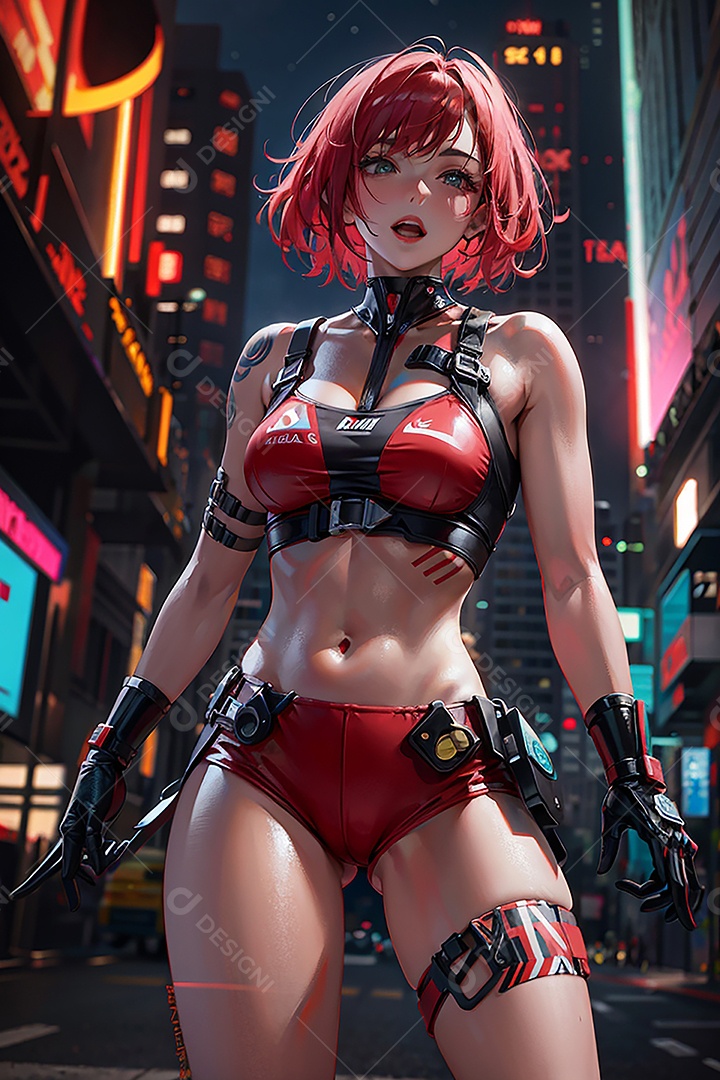 Anime pastel sonho garota cyberpunk