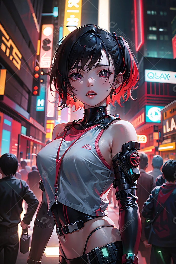 Anime pastel sonho garota cyberpunk