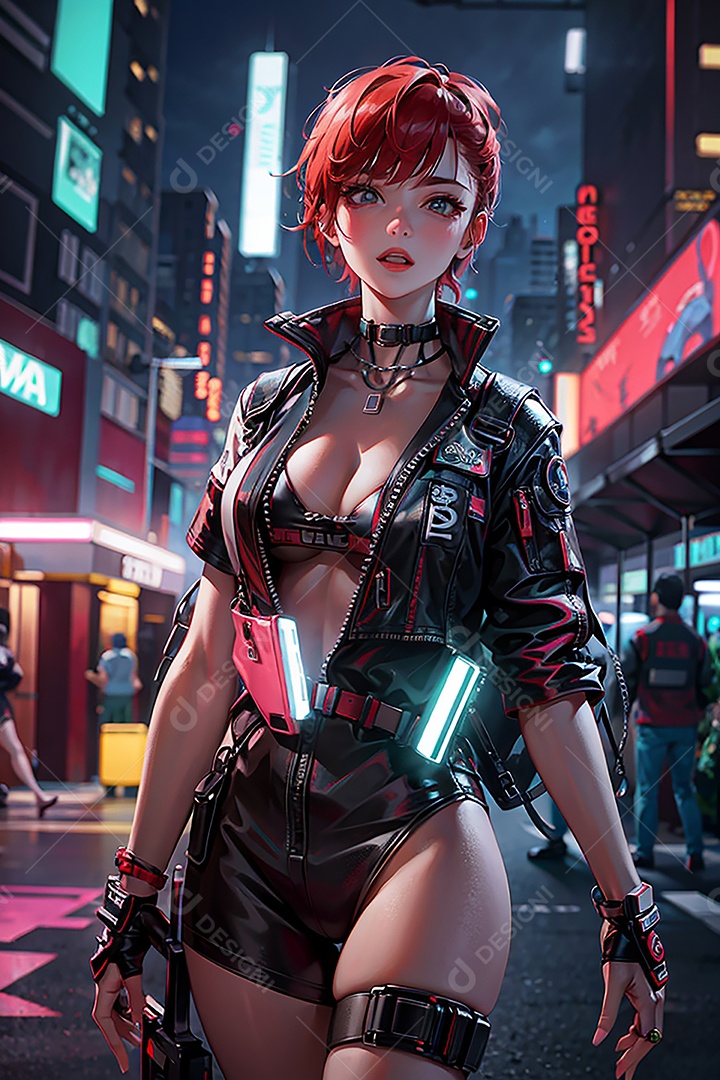 Anime pastel sonho garota cyberpunk