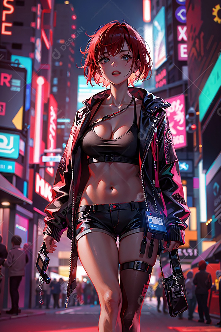 Anime pastel sonho garota cyberpunk