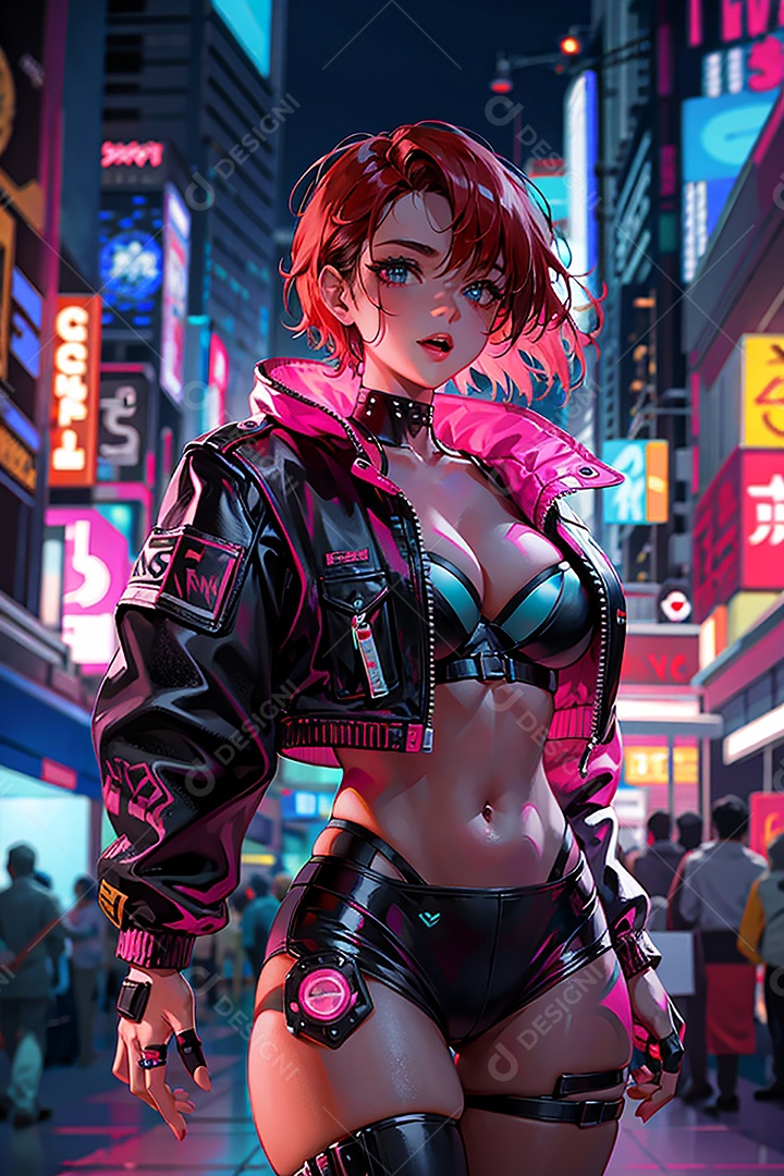 Anime pastel sonho garota cyberpunk
