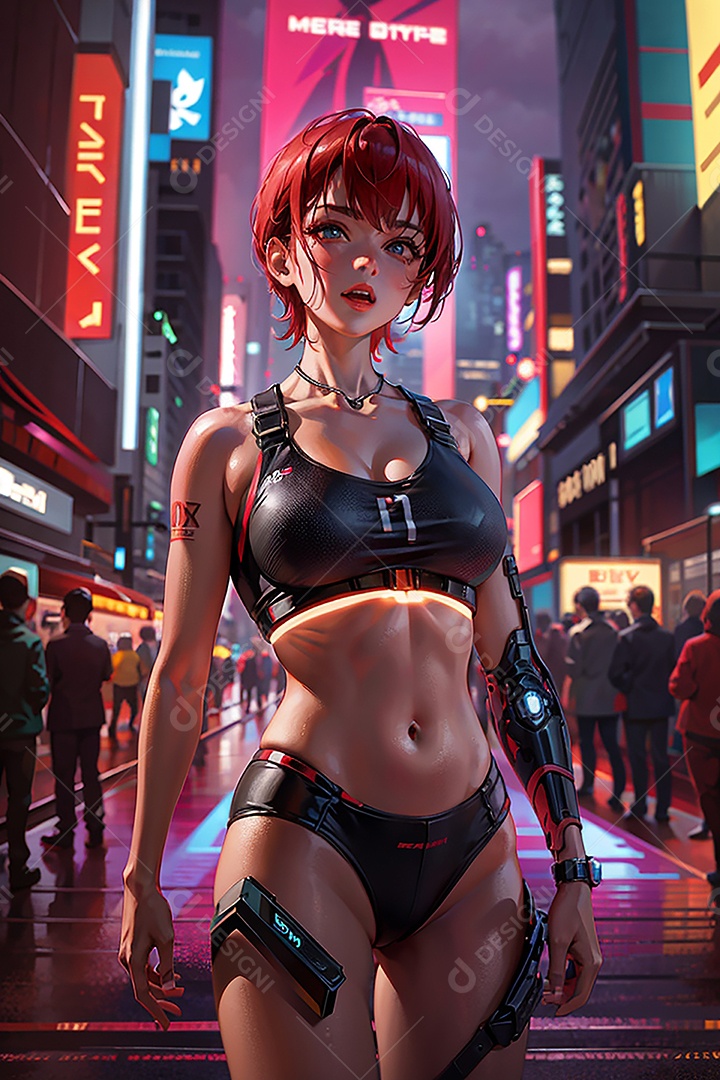 Anime pastel sonho garota cyberpunk