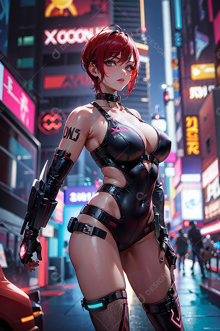 Anime pastel sonho garota cyberpunk AS
