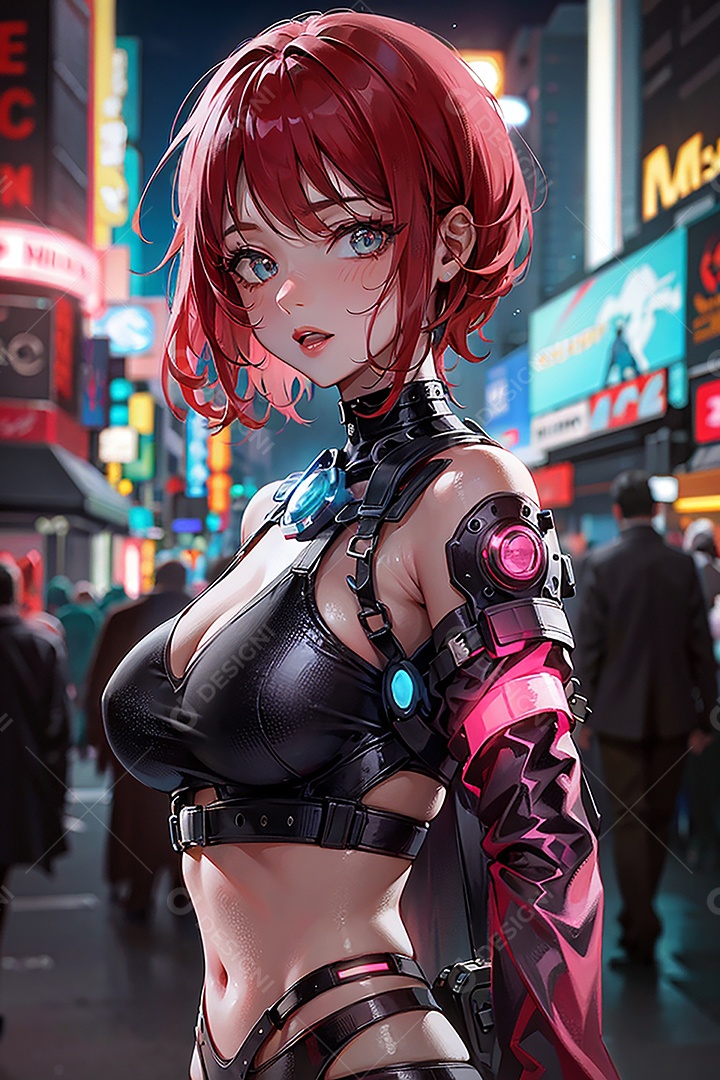 Anime pastel sonho menina futurista modelo adulto ação posando