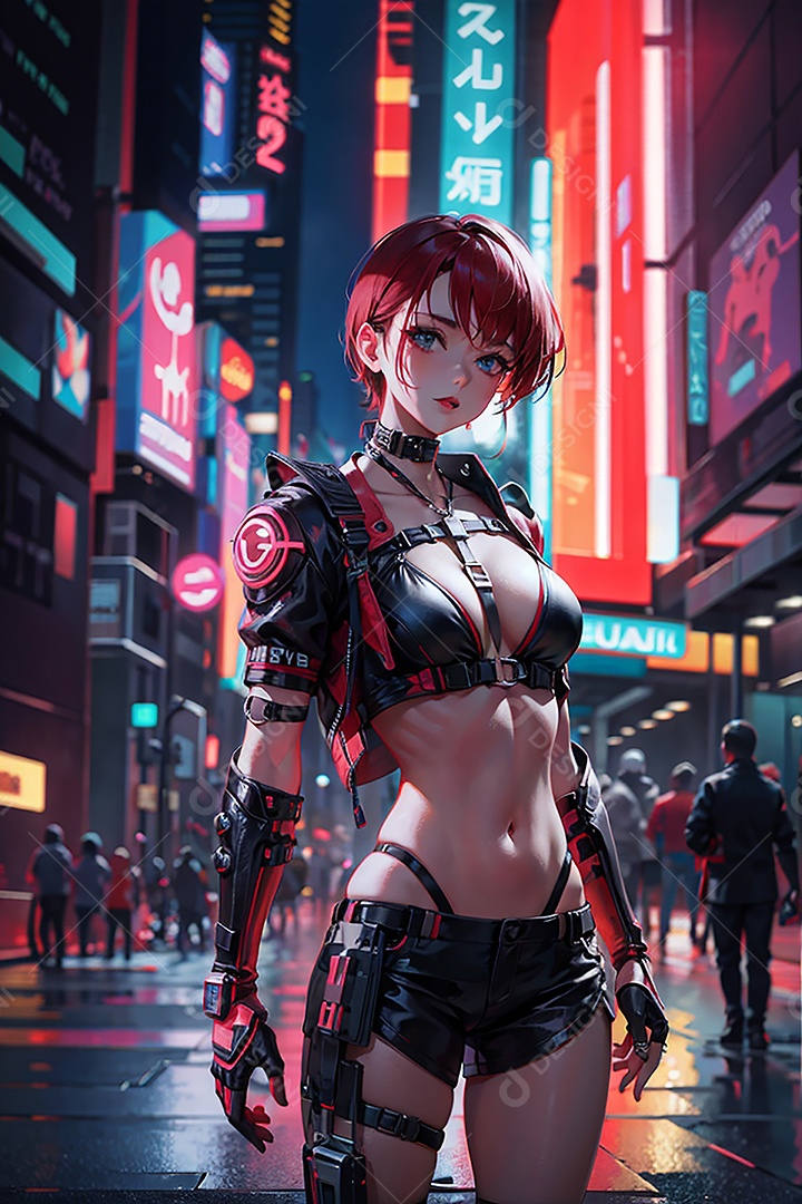 Anime pastel sonho garota cyberpunk