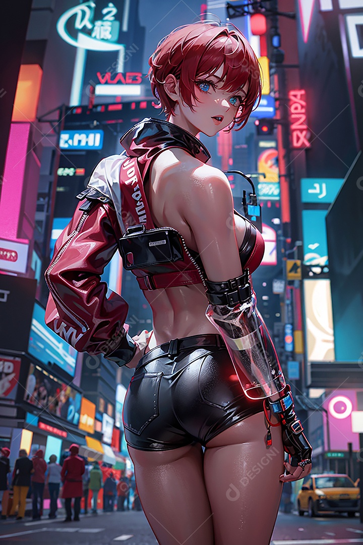 Anime pastel sonho garota cyberpunk AS
