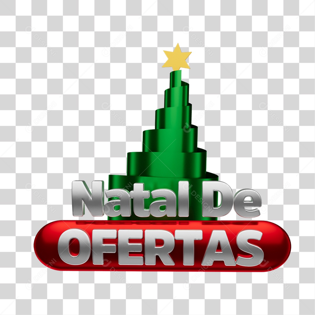 3D Christmas Gift Stamp in Transparent PNG