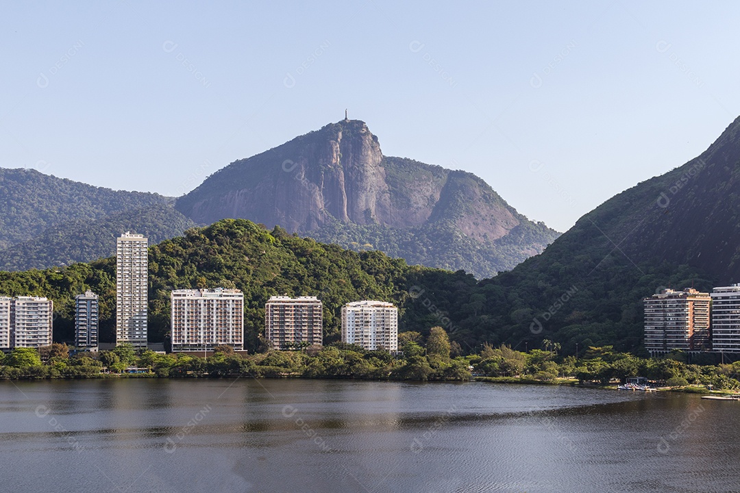 Vista da lagoa Rodrigo de Freitas no Rio de Janeiro Brasil