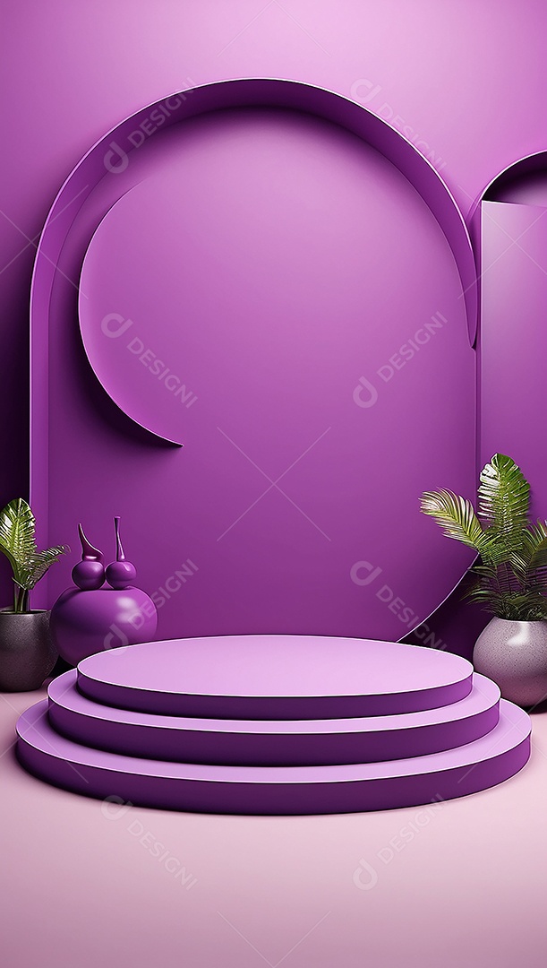 Pódio de exibição de produto branco simples difusão